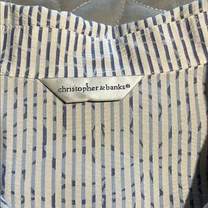 Christopher & Banks Seersucker jacket. Two pockets. To be worn w/o under shirt.